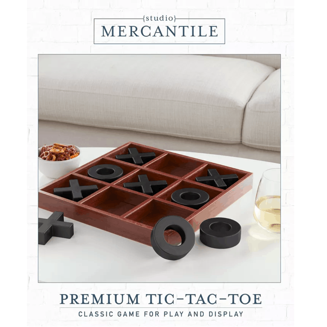 Studio Mercantile Premium Solid Wood Tic Tac Toe Board Game