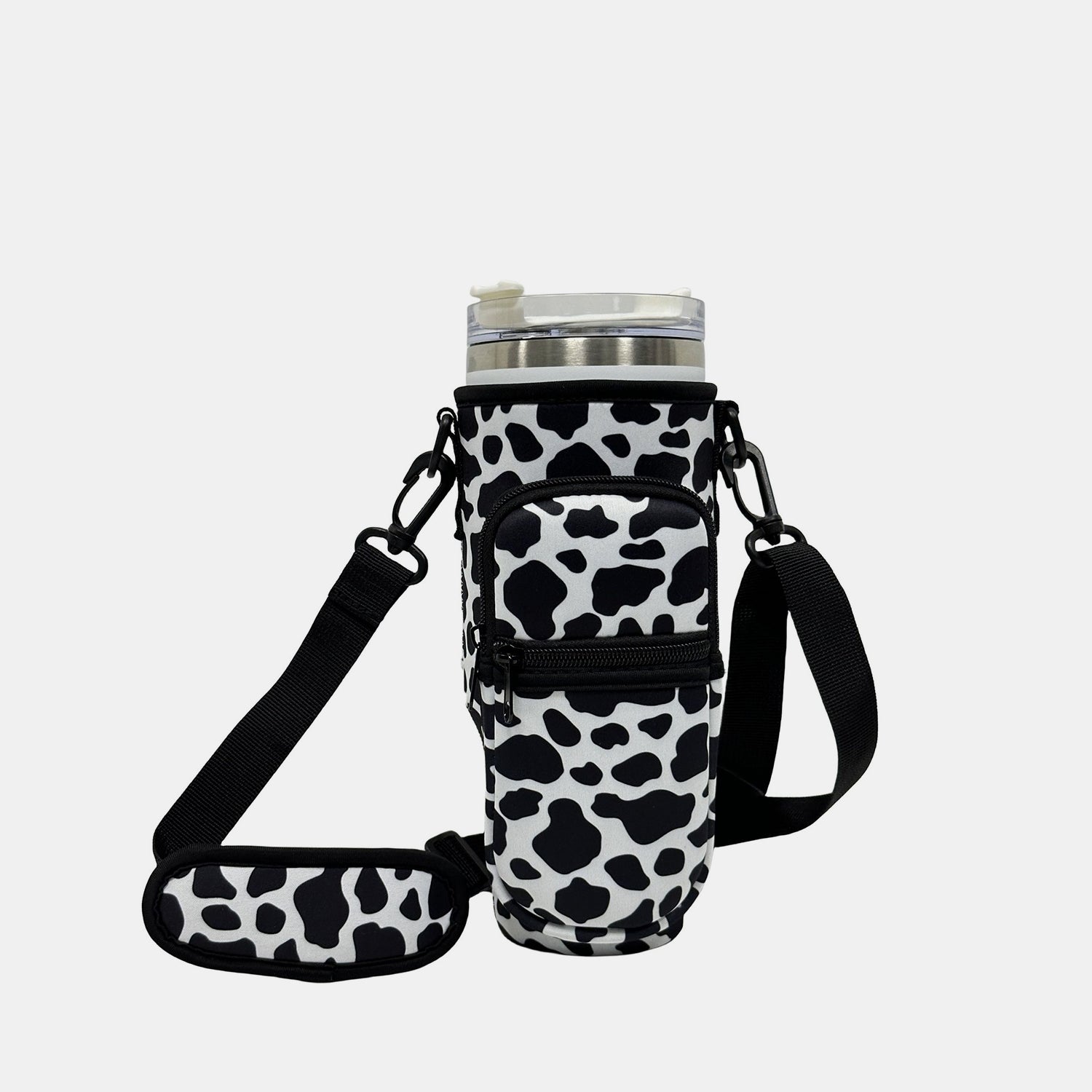 Printed Insulated Tumbler Cup Sleeve With Adjustable Shoulder Strap