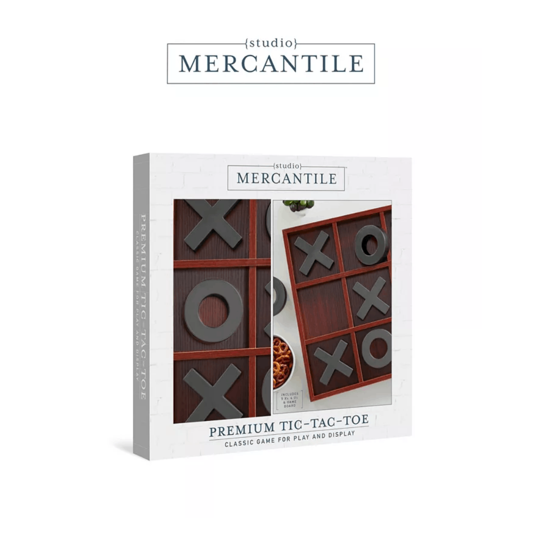 Studio Mercantile Premium Solid Wood Tic Tac Toe Board Game