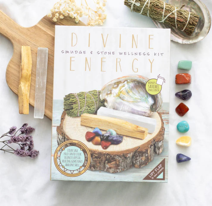 Divine Energy Smudge and Stone Wellness Kit