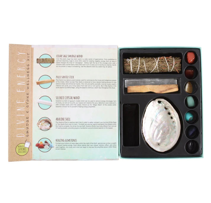 Divine Energy Smudge and Stone Wellness Kit