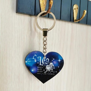 Heart Shaped Zodiac Keychain