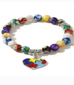 Heart Autism puzzle bracelet