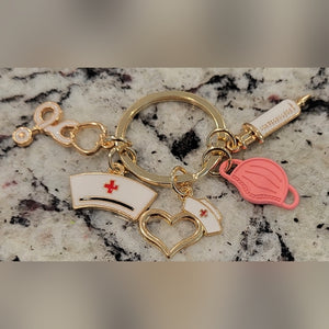 Medical Nurse or Doctor Heart Keychain