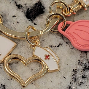 Medical Nurse or Doctor Heart Keychain