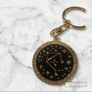 Libra Bling 2-sided zodiac keychain