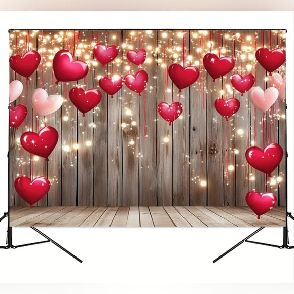 Red & Pink Balloon Love Heart Backdrop/Tapestry V11