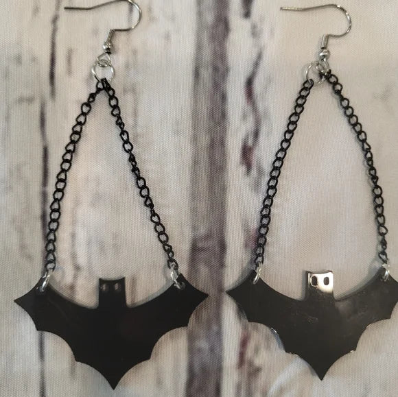 New Black Bat Earrings Great for Halloween