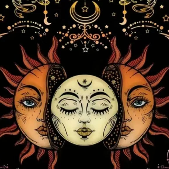 Lightweight Color Sun & Moon Tapestry