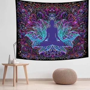 Psychedelic Lotus Tapestry