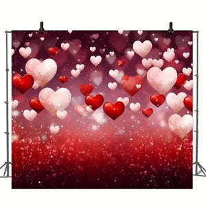 Red & Pink Love Heart Glitter Backdrop/Tapestry