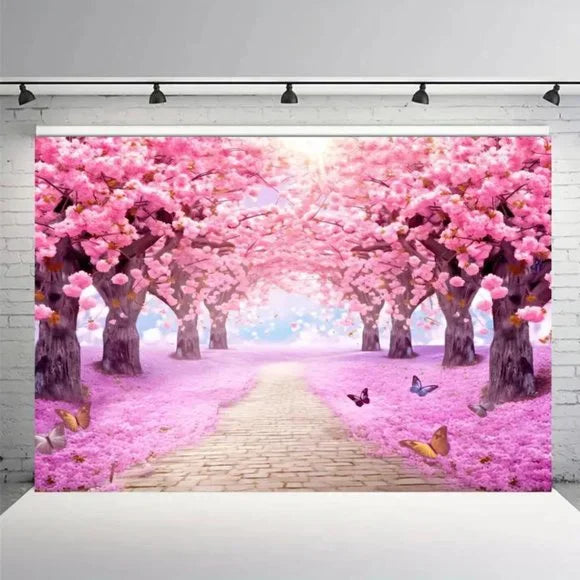 Pink Flower Tree Flower Backdrop/Tapestry