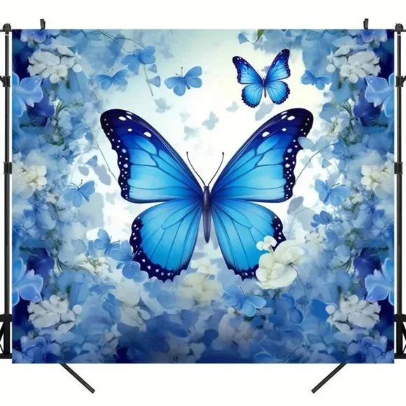 Blue Butterfly Tapestry Background