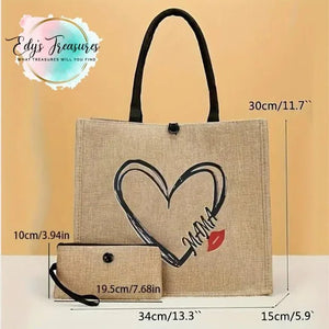Heart MaMa tote bag with Wristlet