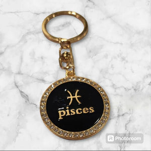 Pisces Bling 2-sided zodiac keychain