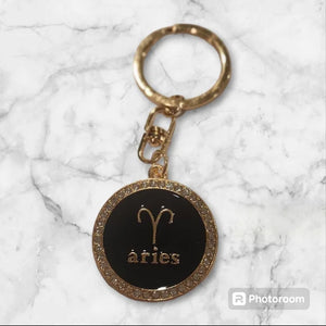 Aries Bling 2-sided zodiac keychain