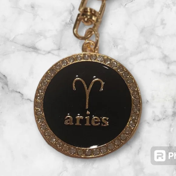 Aries Bling 2-sided zodiac keychain
