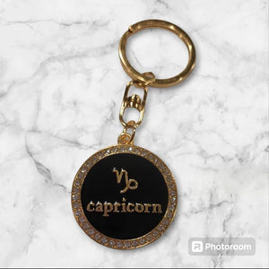 Capricorn Bling 2-sided zodiac keychain