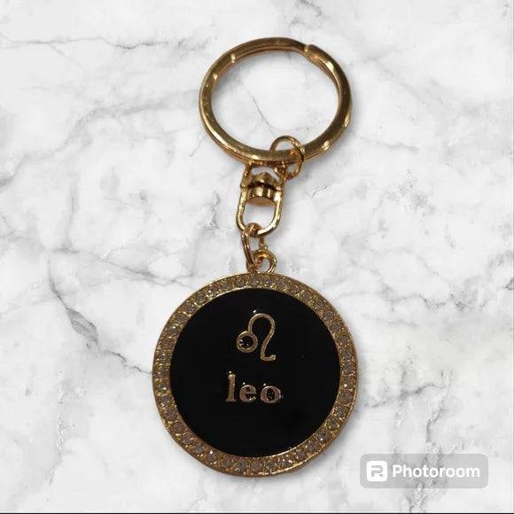 Leo Bling 2-sided zodiac keychain
