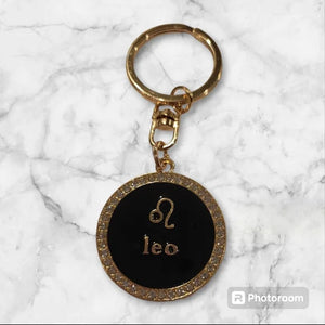 Leo Bling 2-sided zodiac keychain
