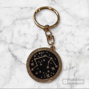 Aquarius Bling 2-sided zodiac keychain