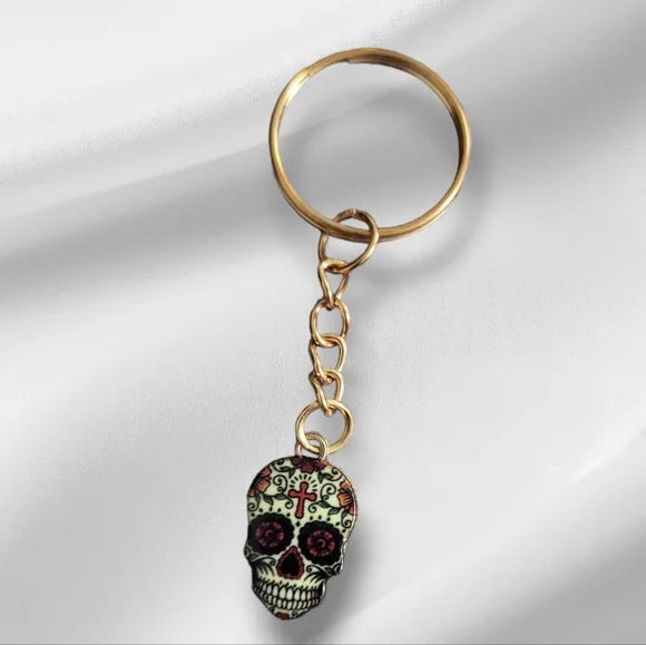 Day of the Dead Sugar Skull Keychain