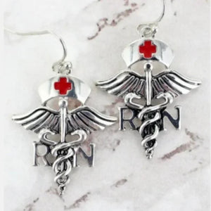 Elegant Silverstone RN Earrings - Perfect for Nurses