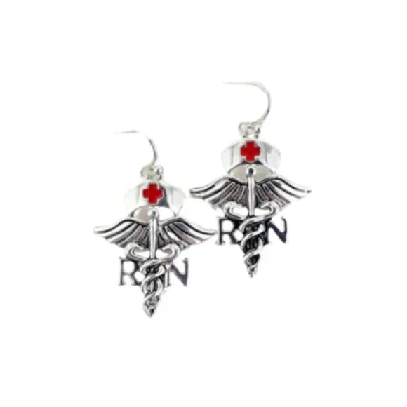 Elegant Silverstone RN Earrings - Perfect for Nurses