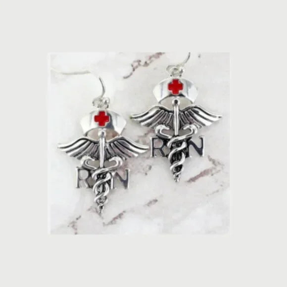 Elegant Silverstone RN Earrings - Perfect for Nurses