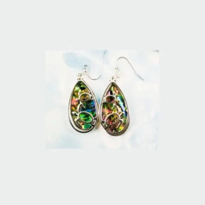 Elegant Abalone Turtle Teardrop Earrings