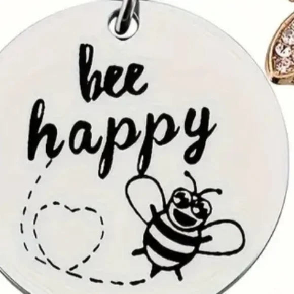 Happy Bee Vibes Keychain – Spread Positivity Everywhere