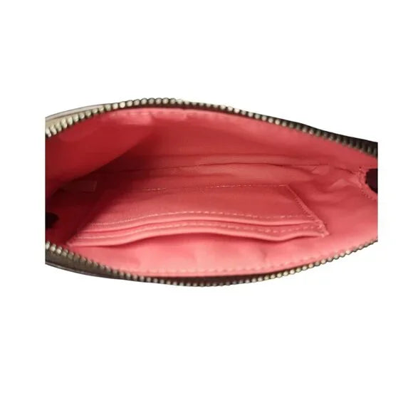 Coach Signature Canvas & Leather Wristlet Wallet