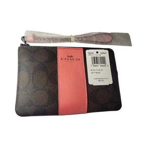 Coach Signature Canvas & Leather Wristlet Wallet