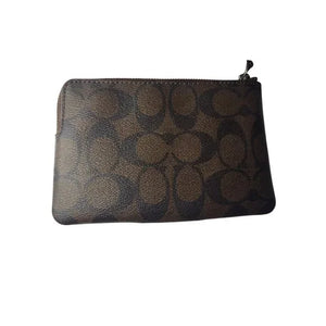 Coach Signature Canvas & Leather Wristlet Wallet