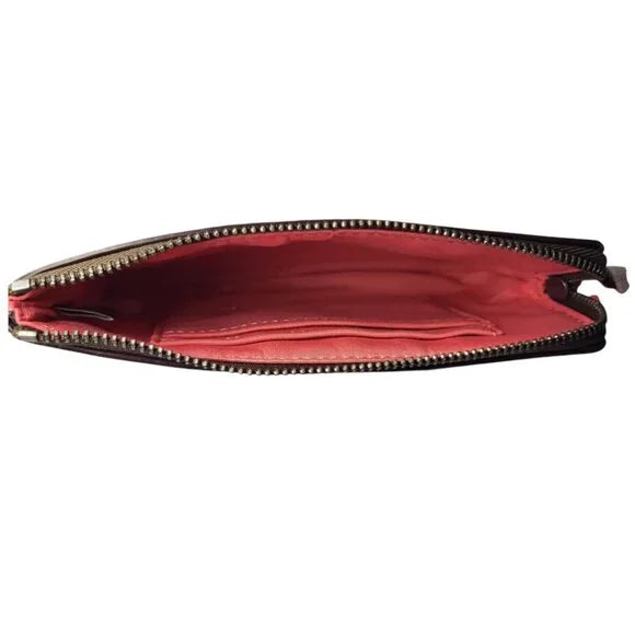Coach Signature Canvas & Leather Wristlet Wallet