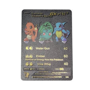 Black Foil Charmander, Bulbasaur & Squirtle GX Black Pokémon Card