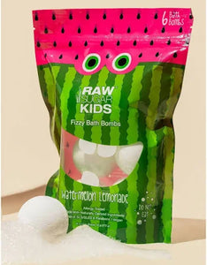 Raw Sugar Kids Fizzy Bath Bombs Watermelon Lemonade