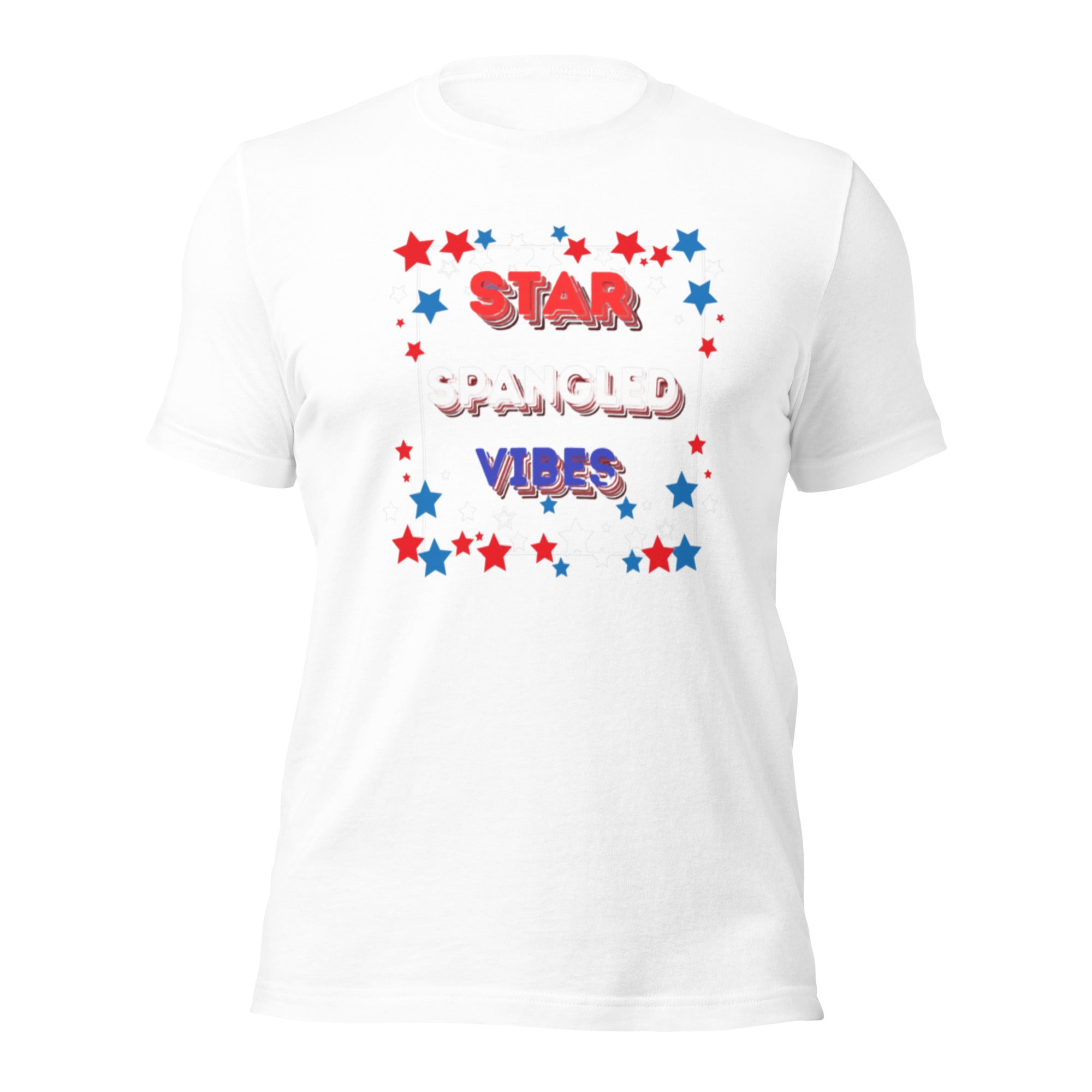 Get ready to rock the Red White & Blue Star Spangled Vibes Unisex t-shirt