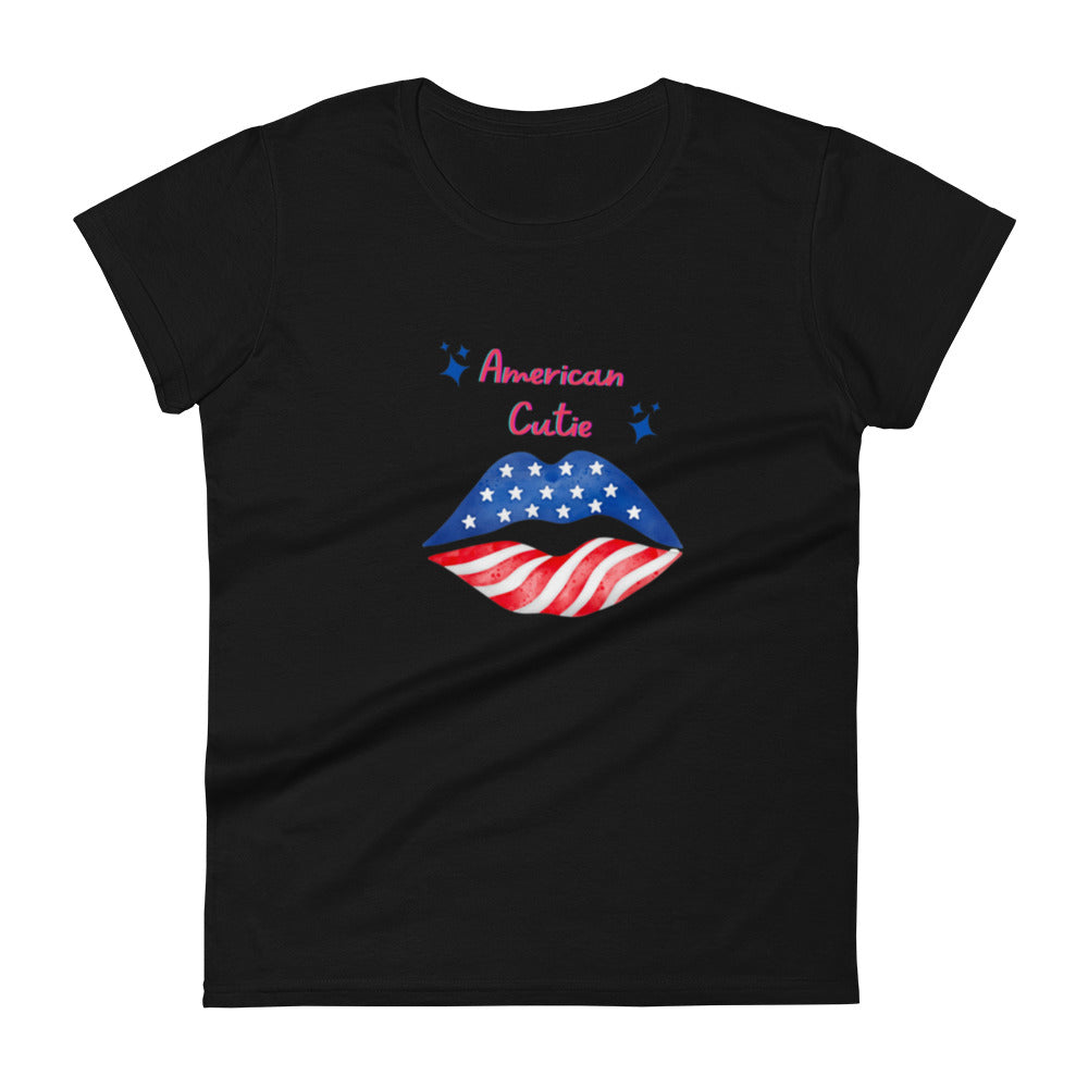 Show off your patriotic pride with this American Cute Girl Women's short sleeve t-shirt