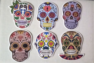 6pk of Sugar Skull Stickers - Edy's Treasures