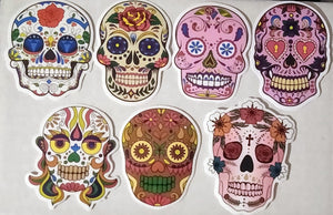 6pk of Sugar Skull Stickers - Edy's Treasures