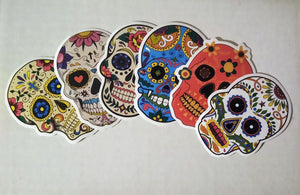 6pk of Sugar Skull Stickers - Edy's Treasures
