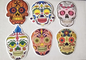 6pk of Sugar Skull Stickers - Edy's Treasures