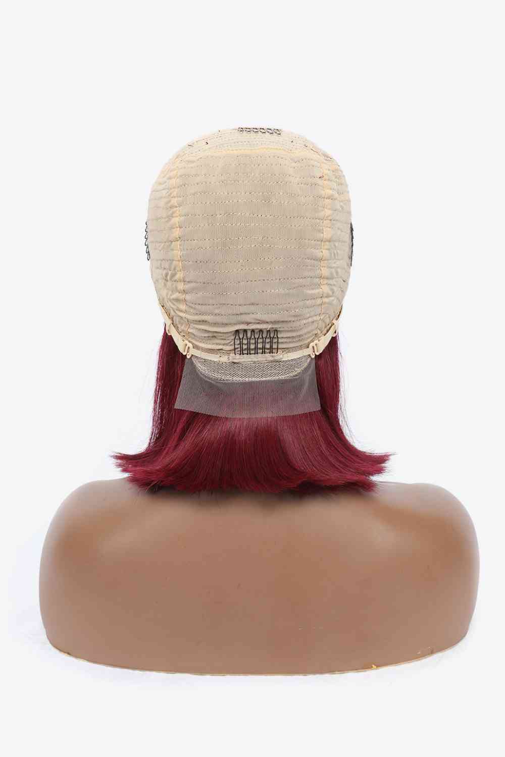 12" 155g #99J Lace Front Wigs Human Hair 150% Density