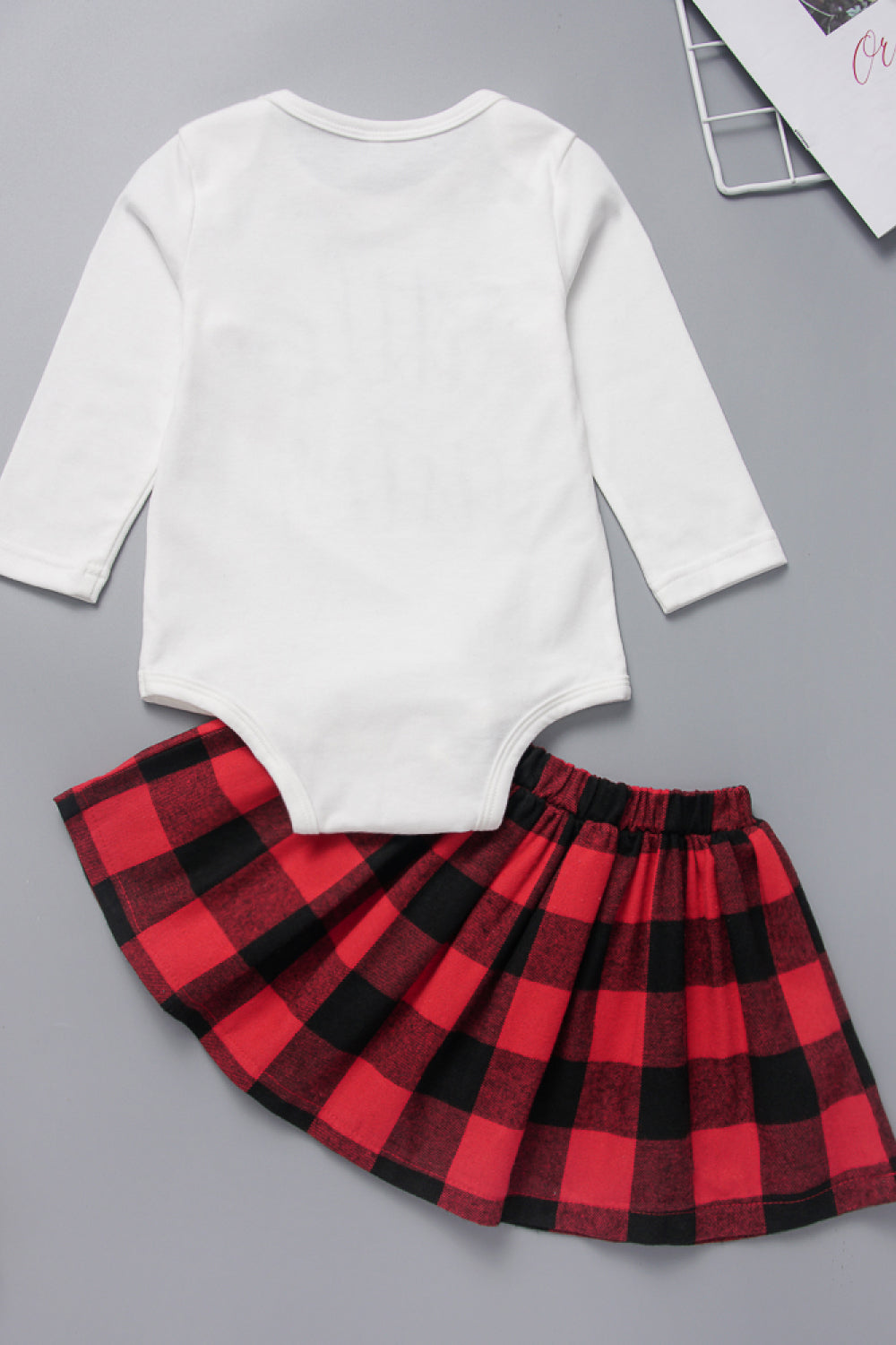 Baby Girls' Little Sister Bodysuit and Plaid Skirt Set - Edy's Treasures