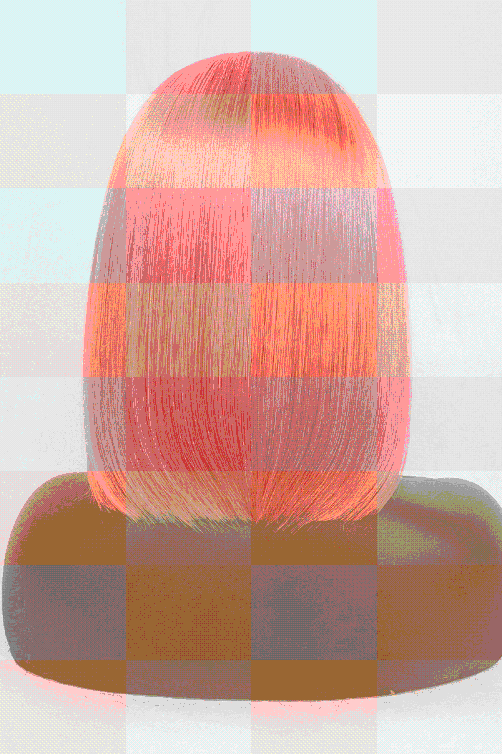 12" 165g Lace Front Wigs Human Hair in Rose Pink 150% Density