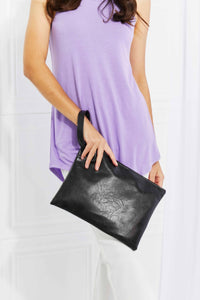 Black PU Leather Wristlet