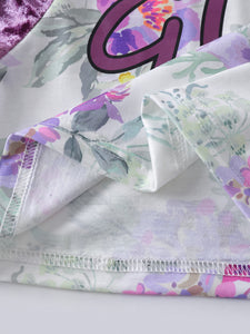 Girls Floral Hoodie and Side Stripe Pants Set - Edy's Treasures