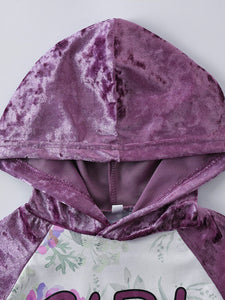 Girls Floral Hoodie and Side Stripe Pants Set - Edy's Treasures