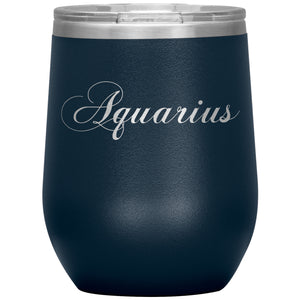 Aquarius Zodiac Wine Tumbler - Edy's Treasures